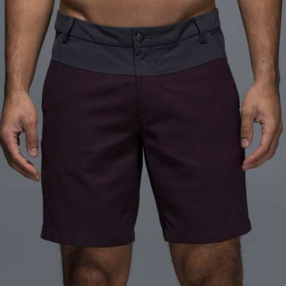 Lululemon Maroon Color-Block Union Shorts